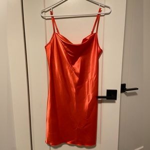 Short Silky Orange Dress